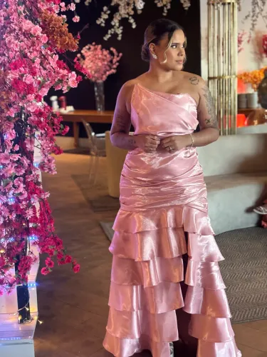 vestido de festa rosa
