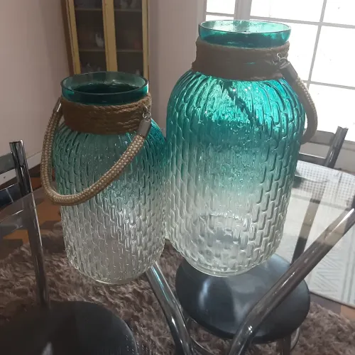 Par de vasos de vidro para decorar, oferta