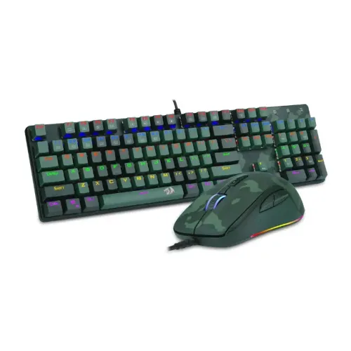 KIT GAMER Redragon Teclado Mecanico 100% + Mouse S108 Light Green TECLADO E MOUSE