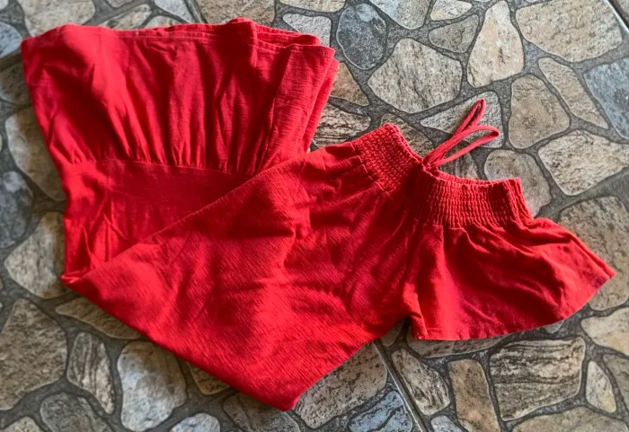 Vestido Infantil Marisol Vermelho Ombro a Ombro - Tamanho 16