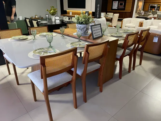 Mesa de jantar 8 cadeiras 2,70x1,35 mt