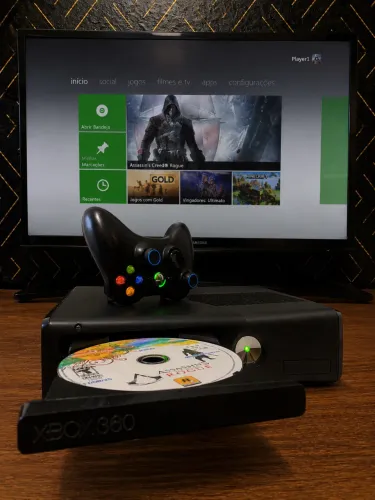 Xbox 360 Slim Com RGH e interface Aurora