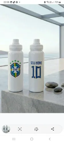 Garrafa Termica Do Brasil Personalizada com Seu nome