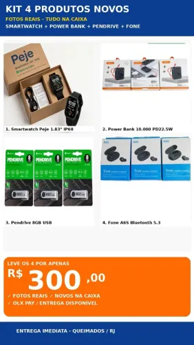 Kit com 4 produtos novos