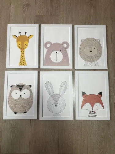 Kit com 6 quadros infantis