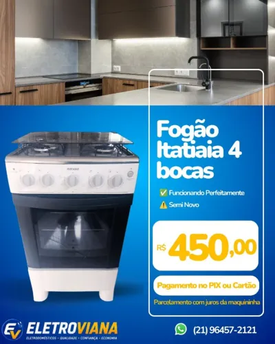 Fogão Itatiaia 4 Bocas - Semi Novo (Excelente Estado!)