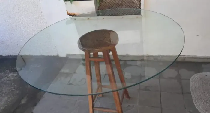 Tampo de Vidro Redondo para Mesa 110cm 10mm espessura