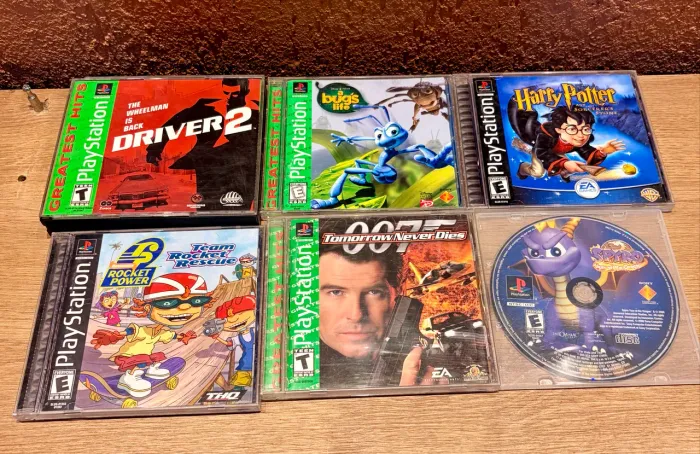 6 Jogos de PS1 PSOne Originais Driver 2 CIB, Harry Potter CIB e mais