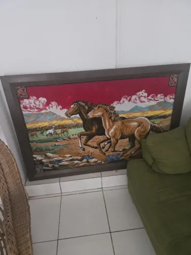 QUADRO TAPEÇARIA COM MOLDURA DE IMBUIA EM ATÉ 12 X COM JUROS DA MAQUINA