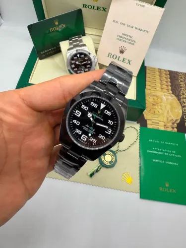 Relógio Estilo Air-King Automático 40 mm - Aço Inoxidável, Vidro Safira e Design Clássico