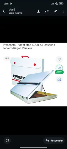 Prancheta Trident mond 500 A3 desenho técnico régua paralela