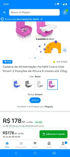 Cadeira de bebê portátil 