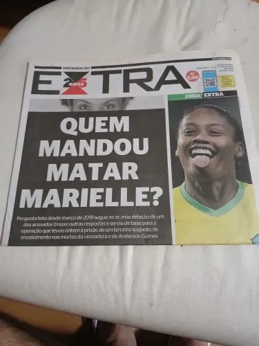Jornal extra marielle Franco xuxa glória Pires caua Ana castela