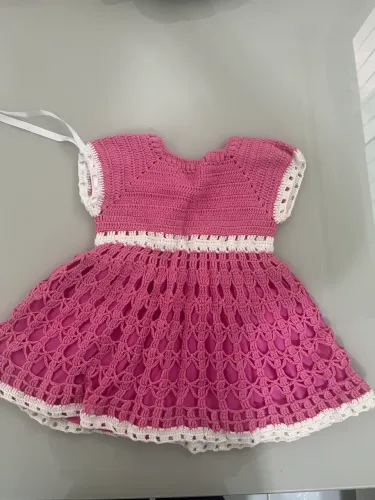 Vestido crochê bebê 3 meses