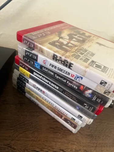 Lote 10 Jogos PS3 (GTA, Resident Evil, AC) + Controle Original Sony