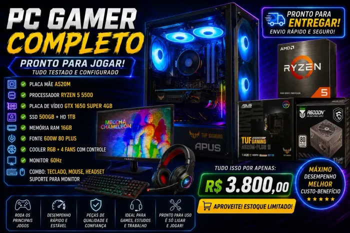 Computador Gamer completo tem conversa!