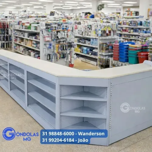 Balcão Expositor Comercial - Vidro / Aço