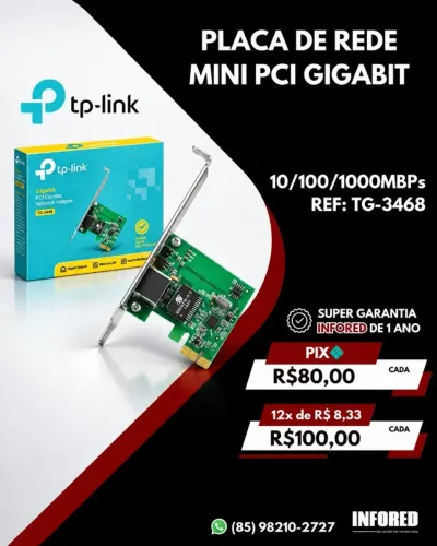 Placa de Rede Mini PCI Express Gigabit TP-Link TG-3468