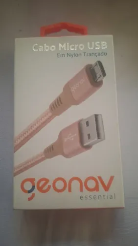 Cabo Micro USB Em Nylon Trancado (Rosa)