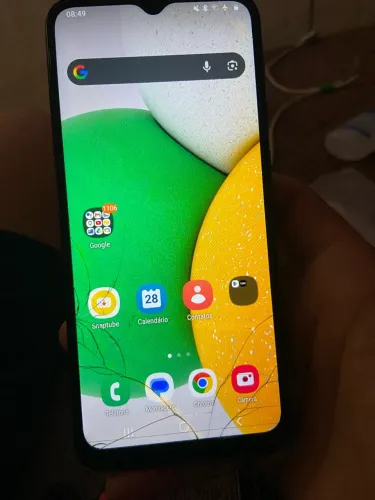 Samsung Galaxy A05 funcionando - tela trincada