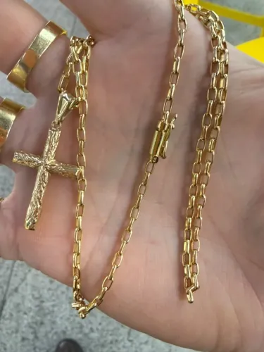 Corrente de ouro 15g 18k procedência garantia eterna