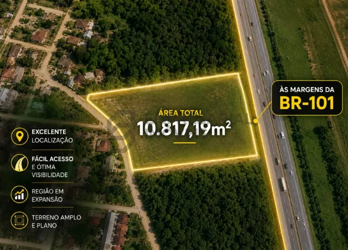 Terreno à venda às margens da BR-101, em Biguaçu/SC.