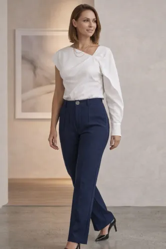 Calça social feminina tam 40 azul marinho Cortelle