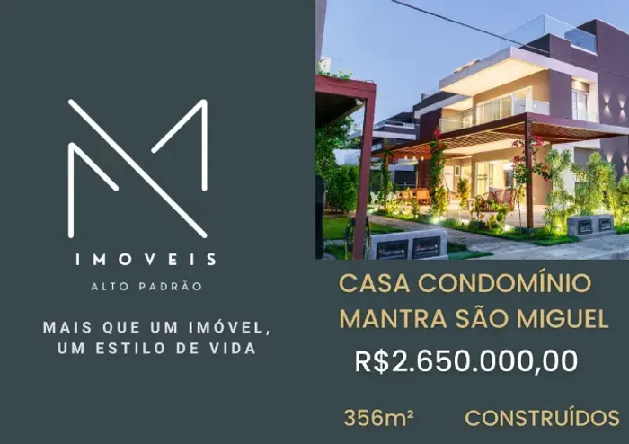 CASA LUXUOSA CONDOMÍNIO MANTRA RESIDENCE EM SÃO MIGUEL DO GOSTOSO - 356M² CONSTRUÍDOS