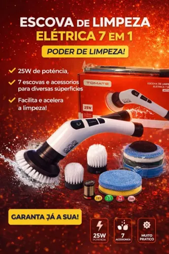 Escova de limpeza elétrica 7 em 1
