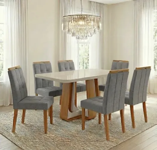 Mesa Ravena 170 com 6 Cadeiras Verona