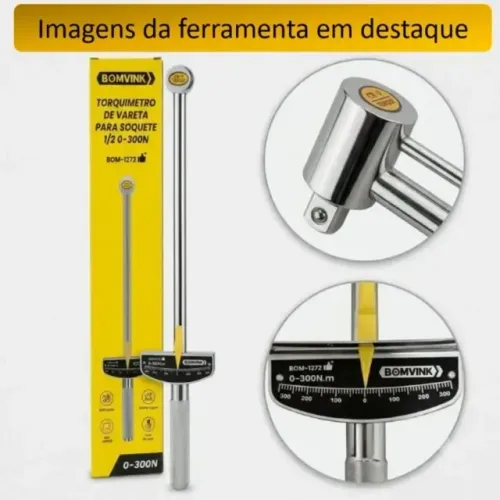 Torquimetro De Vareta Para Soquete 1/2 0-30on-m Aço Cr-v