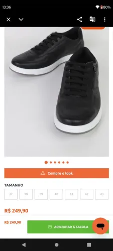 Tênis masculino pegada