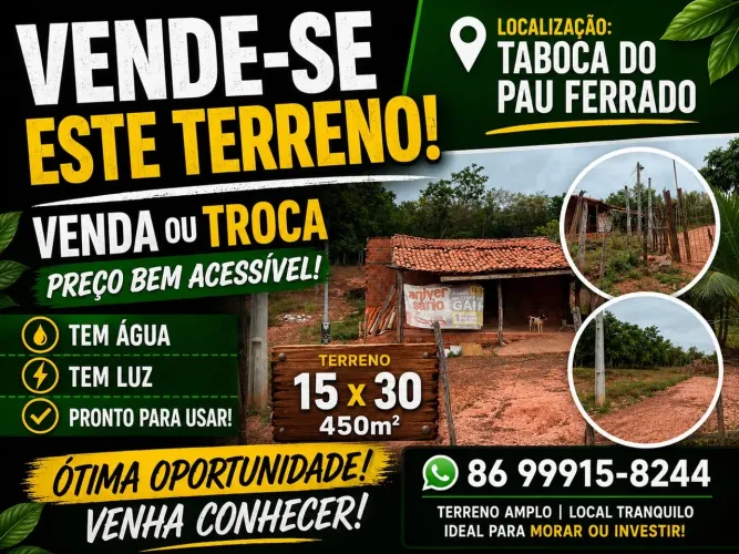 Terreno na Taboca do pau ferrado