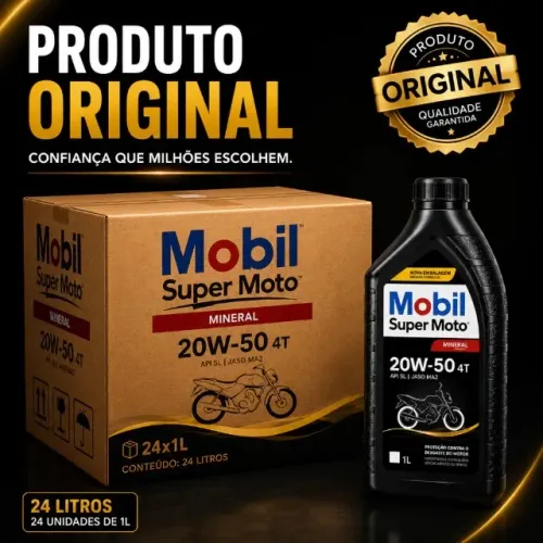 Promoção! Caixa Mobil Super Moto 20W50 24L | Achadinho Shopee