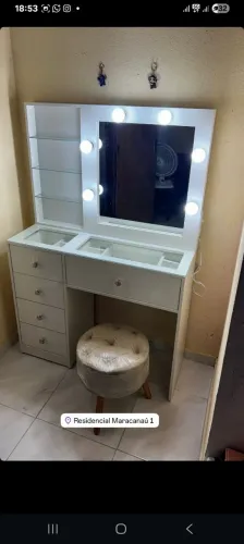 Penteadeira camarim 5 gavetas com prateleira 