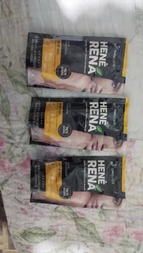 Kit 3 Sachês Henê Rená Preto Natural 180g (Lacrados) - Validade 2027