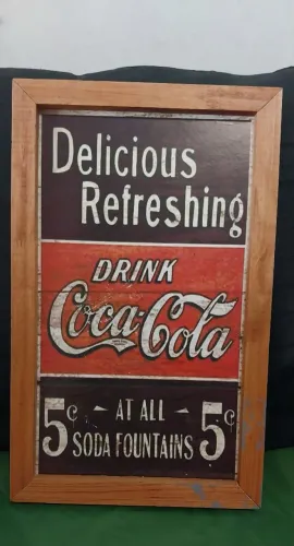 Quadro Coca Cola Retro anos 60 americano 
