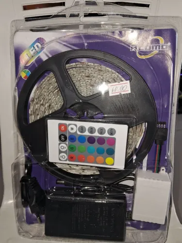 Fita Led RGB com Controle Remoto, fonte e Controladora Atomo