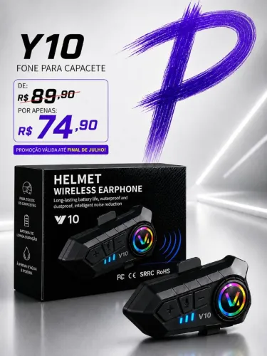 Fone para capacete Y10 ORIGINAL promoção