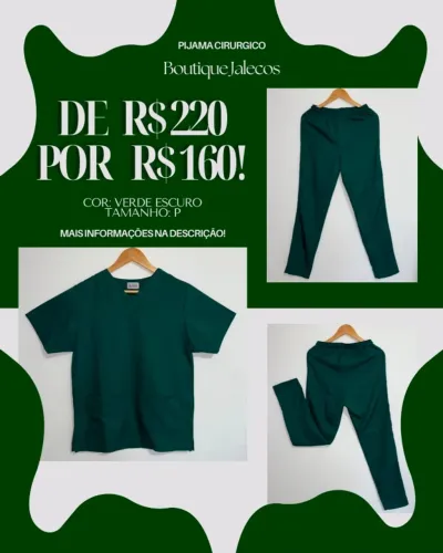 CONJUNTO SCRUB VERDE ESCURO POLIÉSTER