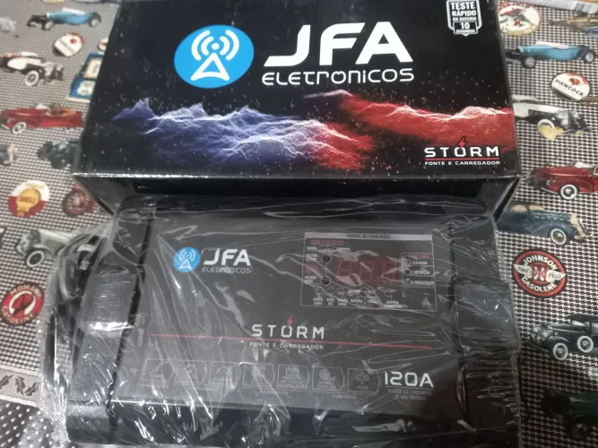 Fonte carregador de baterias automotivo digital jfa 120ah