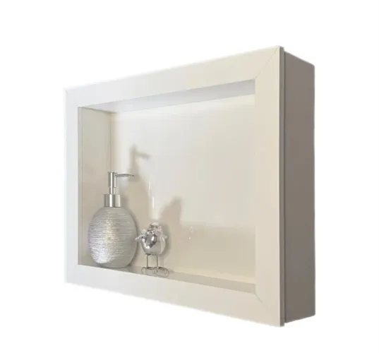 Nicho Banheiro Porcelanato Sobrepor Branco 37x56x11 c/ kit de instalação