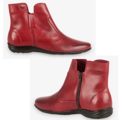 bota soulier elaine couro vermelha 38