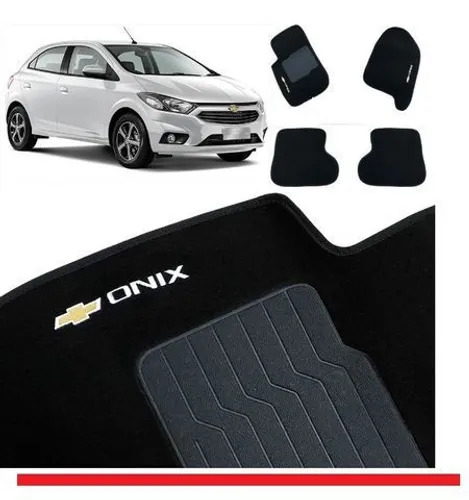Jogo Tapete wave onix todos Preto 4 Peças pbvft pjpcu