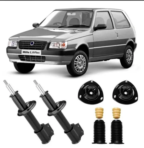 Kit Par Amortecedor Coxim Uno 2006 2007 2008 2009 2010 2011 2012 2013