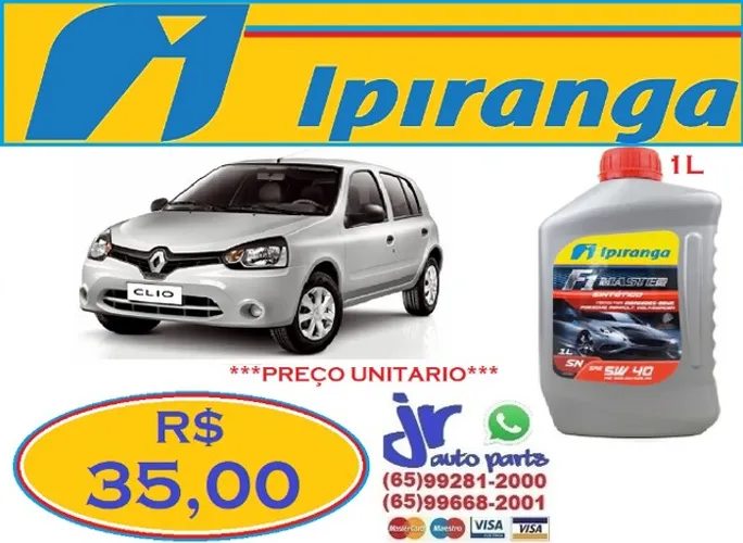 Lubrificante Ipiranga Renault Clio F1 Master 5W40 sintético