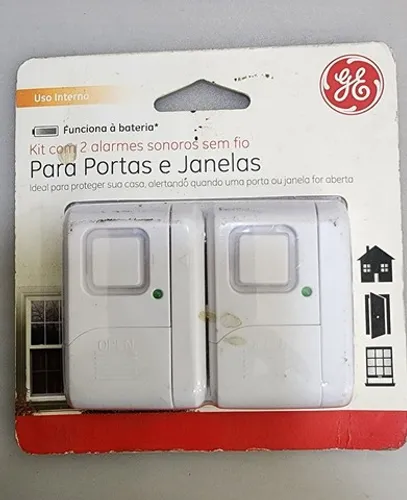 Kit c/ 2 Alarmes Sonoros S/ Fio para portas e Janelas GE