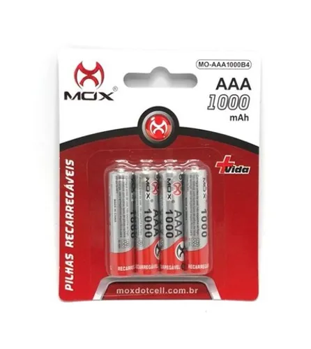 Pilhas Recarregáveis MOX - AAA 1100mAh Produto Novo na Embalagem Lacrada