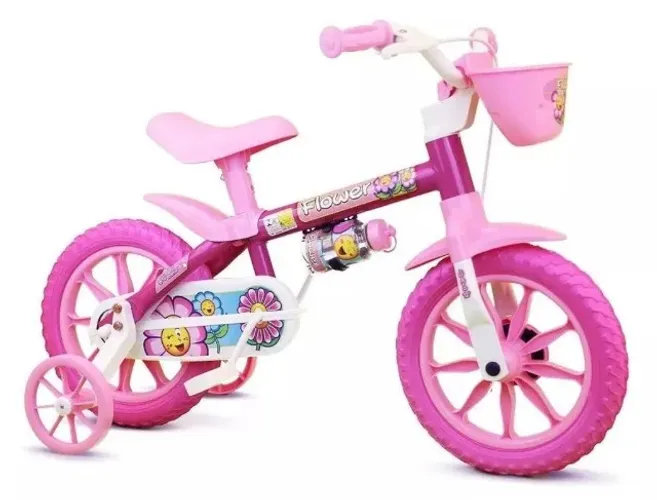 Bicicleta Infantil Aro 12 Nathor com Rodinhas Cestinha 9833