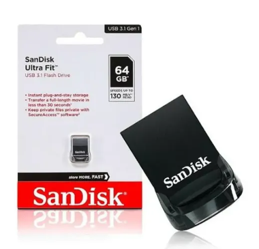 Mini Pendrive Sandisk 64gb velocidade 3.2